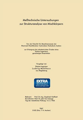 Meßtechnische Untersuchungen zur Strukturanalyse von Mischkörpern