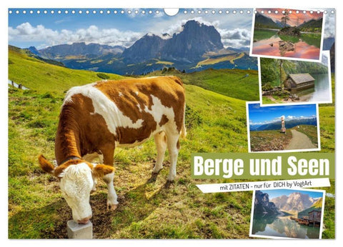 Berge und Seen, mit Zitaten - nur für Dich by VogtArt (Wandkalender 2026 DIN A3 quer), CALVENDO Monatskalender