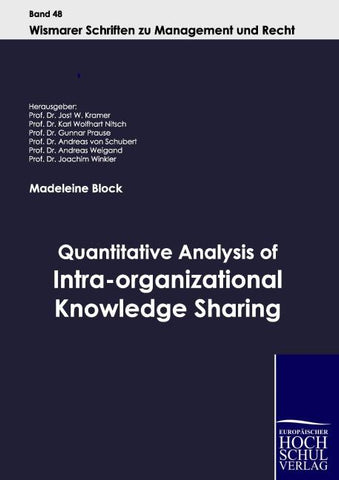 Quantitative Analysis of Intra-organizational Knowledge Sharing