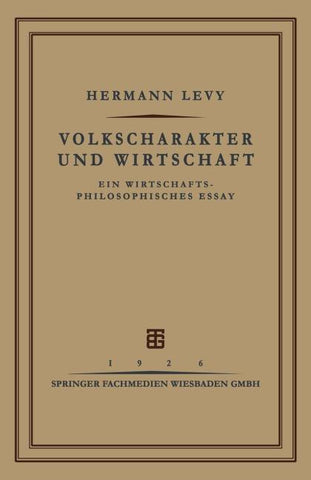Volkscharakter und Wirtschaft