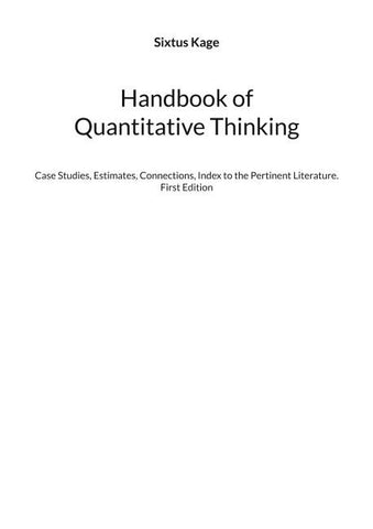 Handbook of Quantitative Thinking