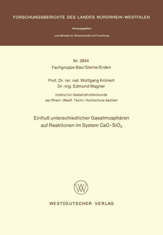 Einfluß unterschiedlicher Gasatmosphären auf Reaktionen im System CaO-SiO2