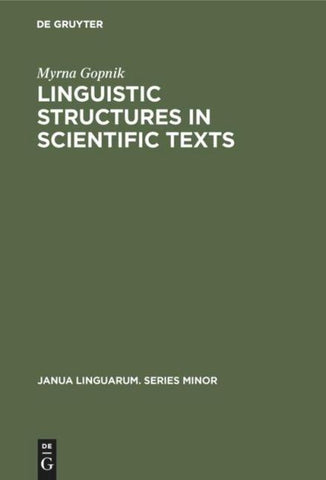 Linguistic Structures in Scientific Texts