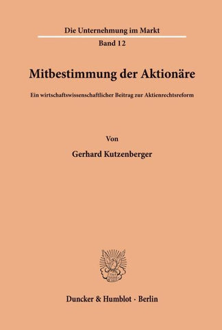 Mitbestimmung der Aktionäre.