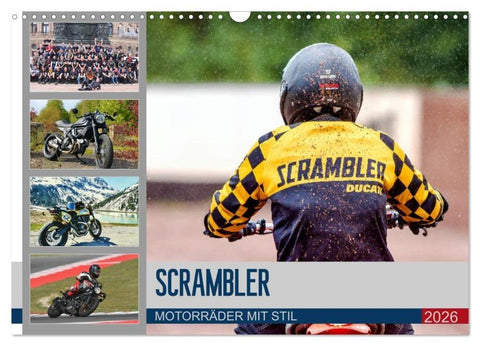 Scrambler Motorräder mit Stil (Wandkalender 2026 DIN A3 quer), CALVENDO Monatskalender