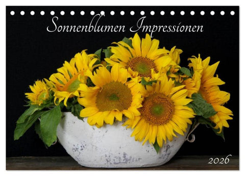 Sonnenblumen Impressionen (Tischkalender 2026 DIN A5 quer), CALVENDO Monatskalender