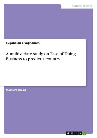 A multivariate study on Ease of Doing Business to predict a country