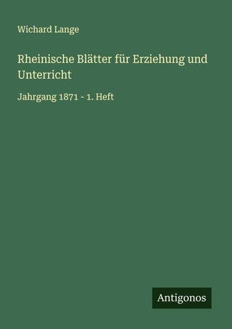 Rheinische Blätter für Erziehung und Unterricht