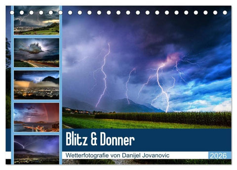 Blitz & Donner (Tischkalender 2026 DIN A5 quer), CALVENDO Monatskalender