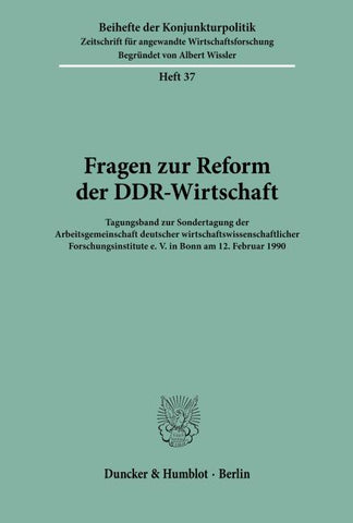 Fragen zur Reform der DDR-Wirtschaft.