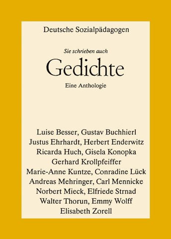 Deutsche Sozialpädagogen - Sie schrieben auch Gedichte