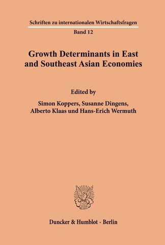 Growth Determinants in East and Southeast Asian Economies.