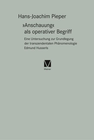»Anschauung« als operativer Begriff