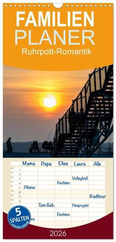 Familienplaner 2026 - Ruhrpott-Romantik mit 5 Spalten (Wandkalender, 21 x 45 cm) CALVENDO