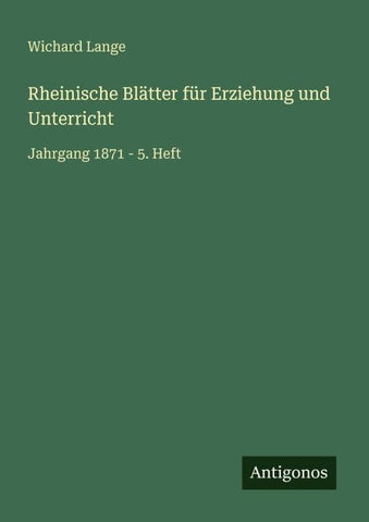 Rheinische Blätter für Erziehung und Unterricht