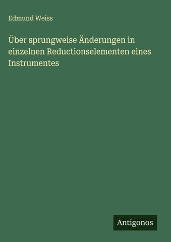 Über sprungweise Änderungen in einzelnen Reductionselementen eines Instrumentes