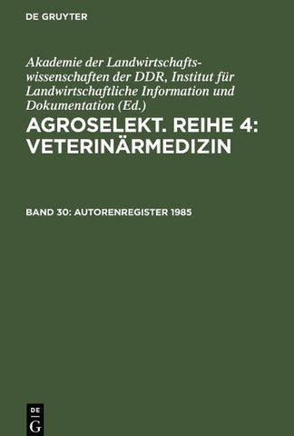 Autorenregister 1985