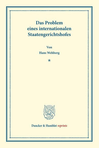 Das Problem eines internationalen Staatengerichtshofes