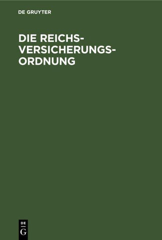 Die Reichsversicherungsordnung