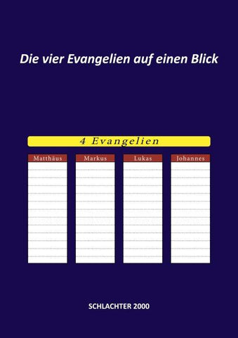 Die vier Evangelien auf einen Blick