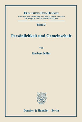 Persönlichkeit und Gemeinschaft.