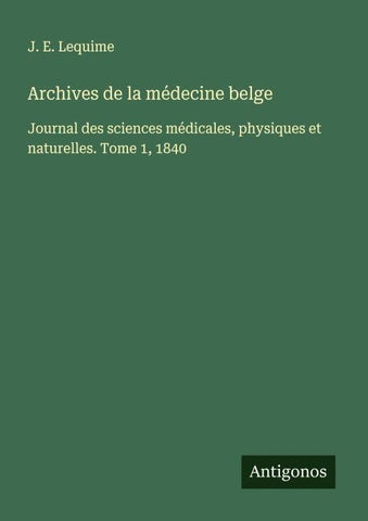 Archives de la médecine belge