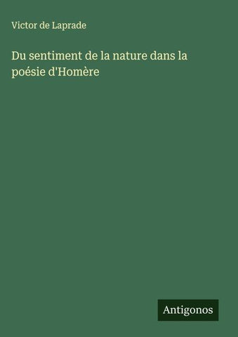 Du sentiment de la nature dans la poésie d'Homère