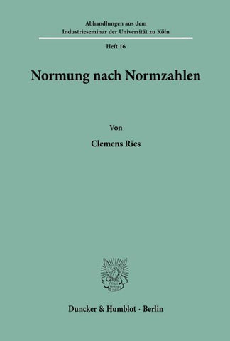 Normung nach Normzahlen.
