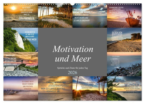 Motivation und Meer (Wandkalender 2026 DIN A2 quer), CALVENDO Monatskalender