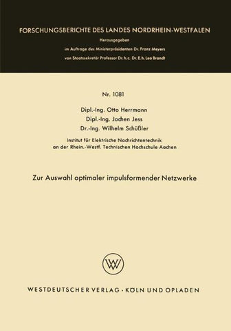 Zur Auswahl optimaler impulsformender Netzwerke