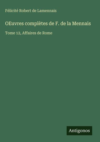OEuvres complètes de F. de la Mennais