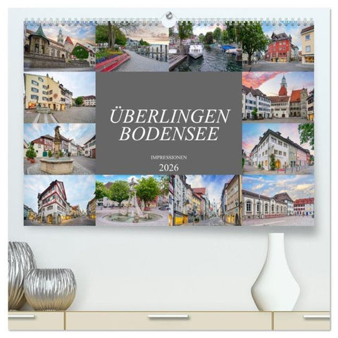 Überlingen Bodensee Impressionen (hochwertiger Premium Wandkalender 2026 DIN A2 quer), Kunstdruck in Hochglanz