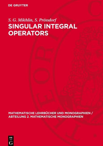 Singular Integral Operators
