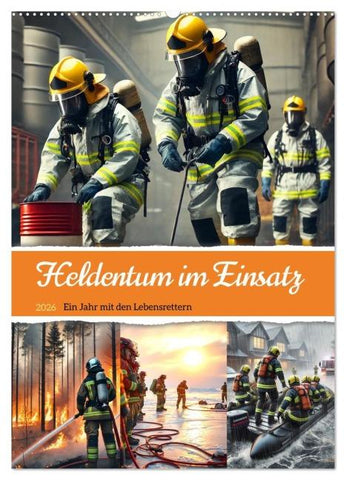 Heldentum im Einsatz - Ein Jahr mit den Lebensrettern (Wandkalender 2026 DIN A2 hoch), CALVENDO Monatskalender