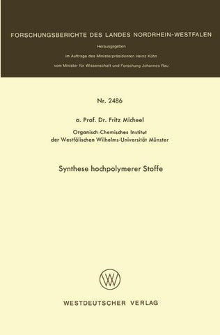 Synthese hochpolymerer Stoffe