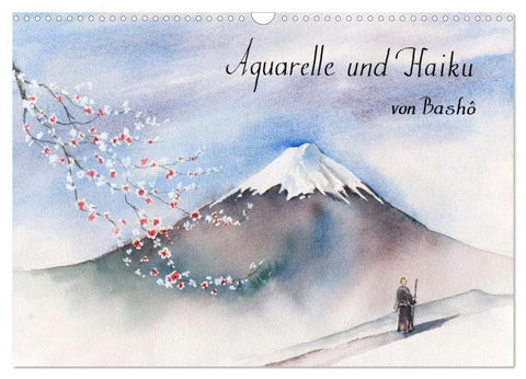 Aquarelle und Haiku von Basho (Wandkalender 2026 DIN A3 quer), CALVENDO Monatskalender