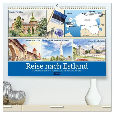 Reise nach Estland (hochwertiger Premium Wandkalender 2027 DIN A2 quer), Kunstdruck in Hochglanz