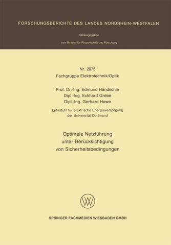 Optimale Netzführung unter Berücksichtigung von Sicherheitsbedingungen