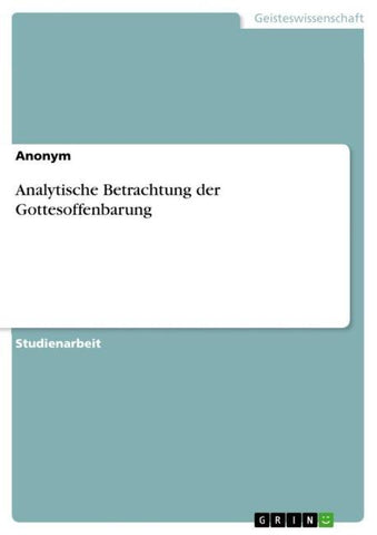 Analytische Betrachtung der Gottesoffenbarung