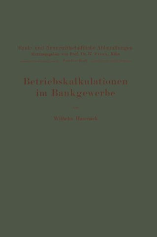 Betriebskalkulationen im Bankgewerbe