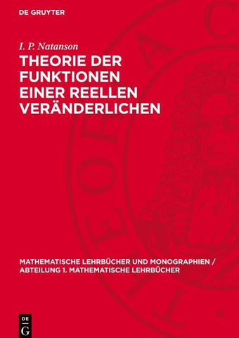 Theorie der Funktionen einer Reellen Veränderlichen