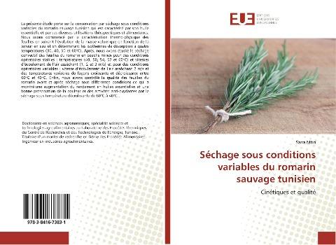 Séchage sous conditions variables du romarin sauvage tunisien