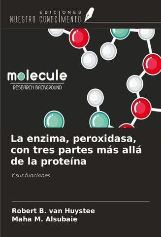 La enzima, peroxidasa, con tres partes más allá de la proteína