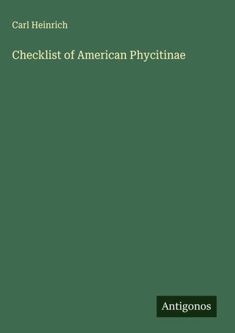 Checklist of American Phycitinae