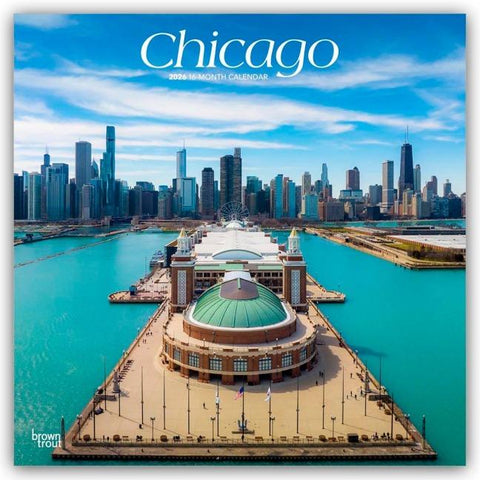 Chicago 2026 12 X 24 Inch (Hanging) Monthly Square Wall Calendar Plastic-Free