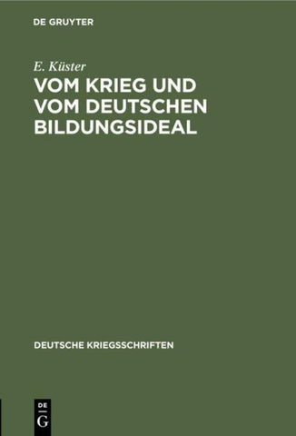 Vom Krieg und vom deutschen Bildungsideal