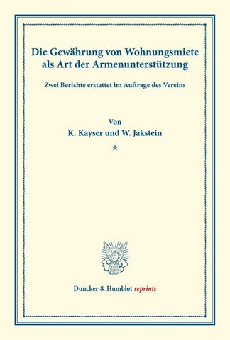 Die Gewährung von Wohnungsmiete als Art der Armenunterstützung.