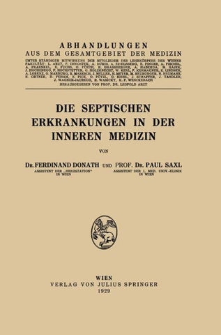 Die Septischen Erkrankungen in der Inneren Medizin