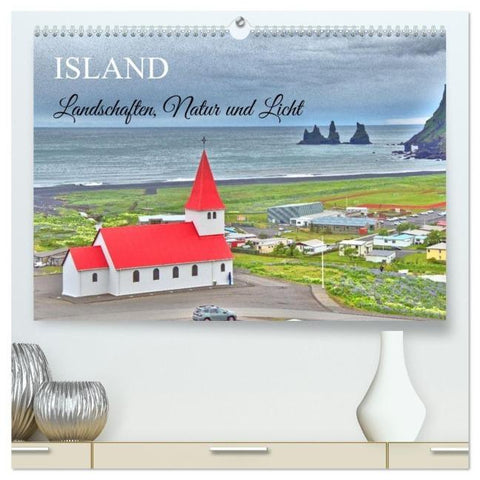 Island - Landschaften, Natur und Licht (hochwertiger Premium Wandkalender 2026 DIN A2 quer), Kunstdruck in Hochglanz