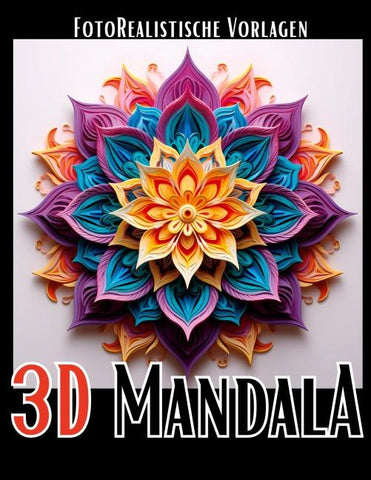 3D Mandala Malbuch „Black & White“